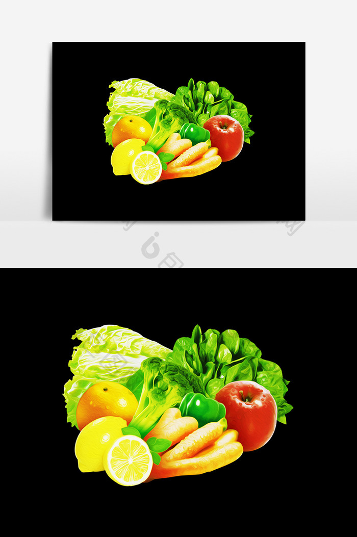 卡通瓜果蔬菜设计元素