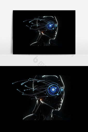 科技光效大脑PSD素材图片