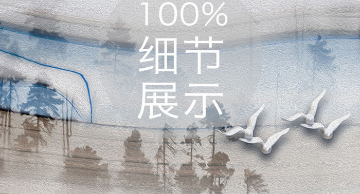 新中式艺术油画山峰山水飞鸟玄关装饰画