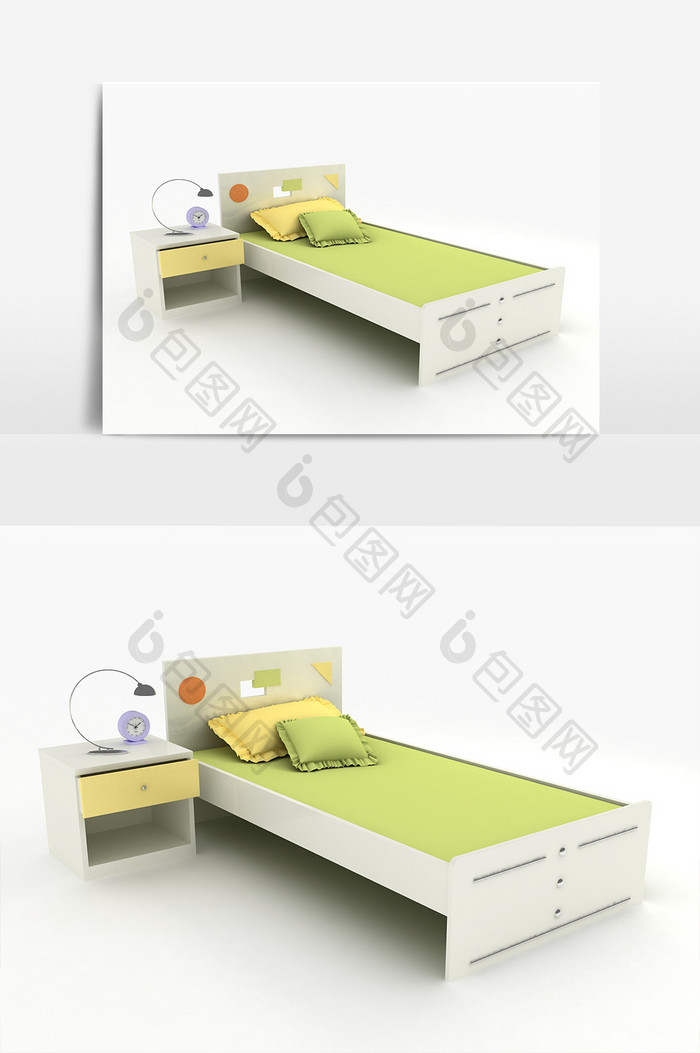 现代风格儿童床设计模型
