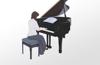 钢琴演奏人物素材图片