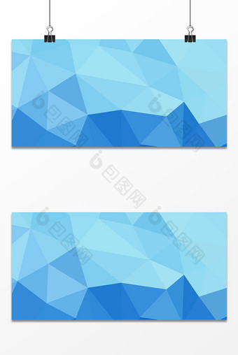 蓝色低多边形科技风背景展板设计图片