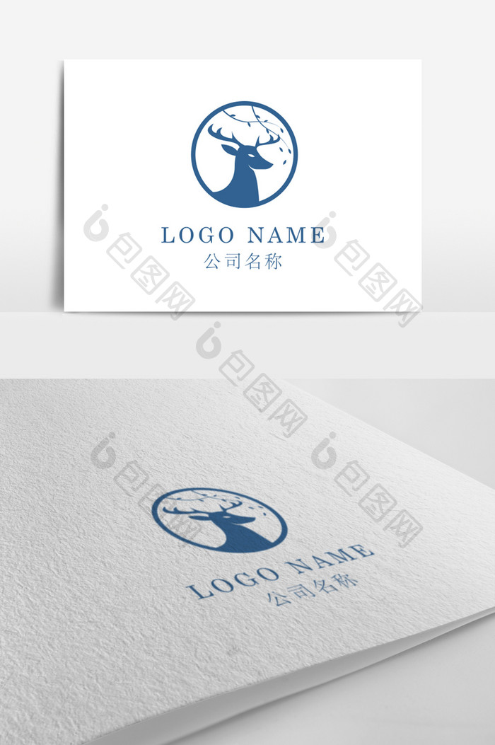 文艺范麋鹿标志logo设计