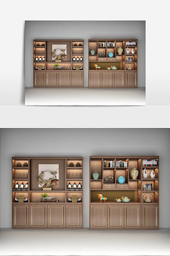 现代简约置物柜设计模型图片