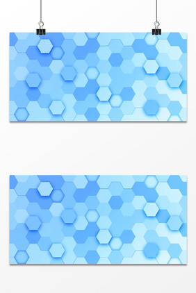 蓝色多边形生物技术科技背景图