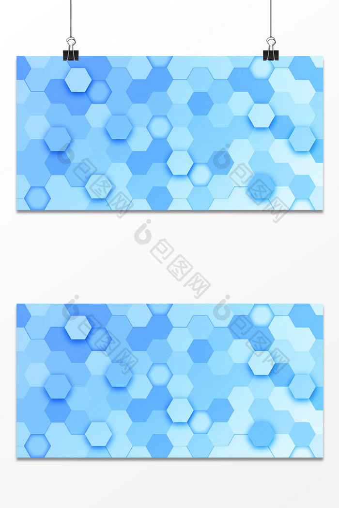 蓝色多边形生物技术科技背景图