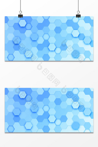 蓝色多边形生物技术科技背景图图片