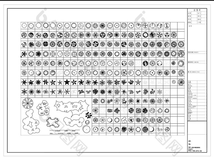 CAD园林植物平面图库