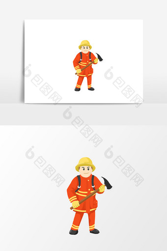 手绘消防宣传元素设计图片