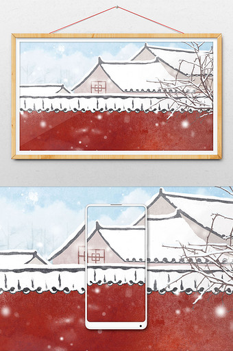 冬季城墙元素设计图片