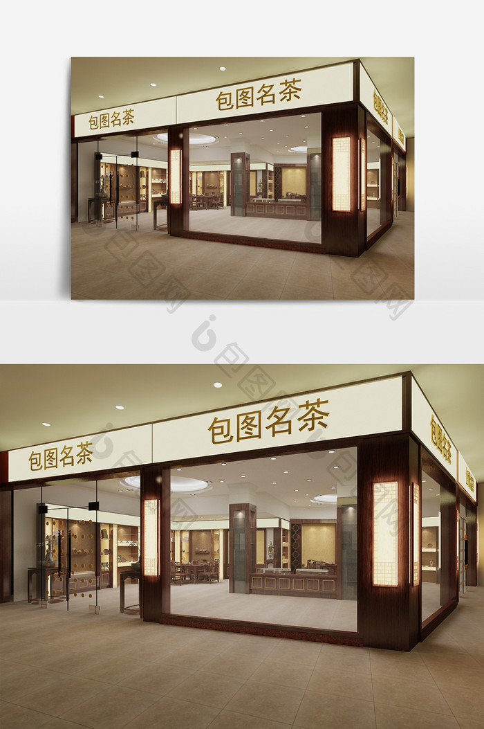 中式商场茶叶专卖店店铺3d模型