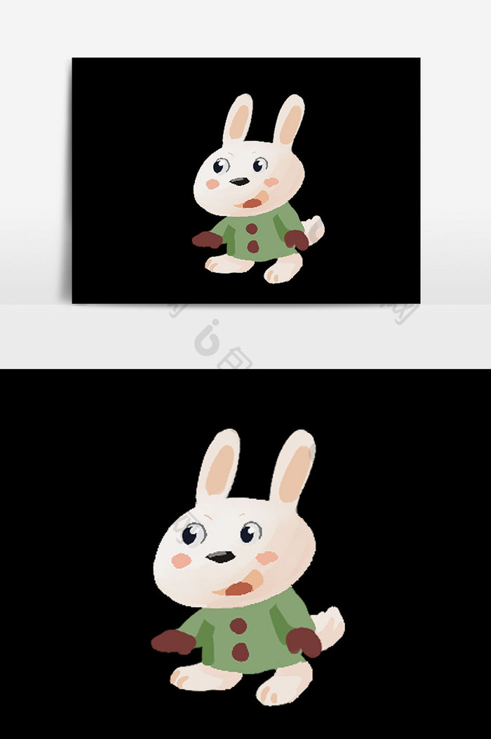 卡通小兔子元素设计