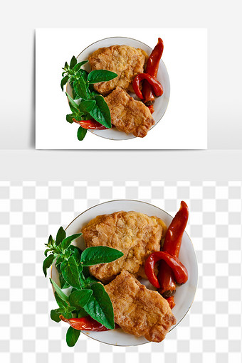 炸鸡辣椒组合元素图片