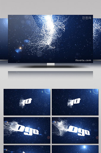 飘逸粒子汇聚形成logo片头动画AE模板图片