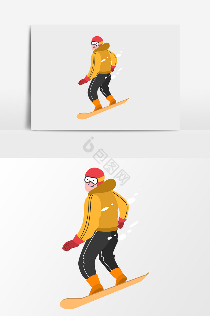 单板滑雪插画图片