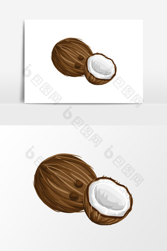 手绘椰子设计元素图片