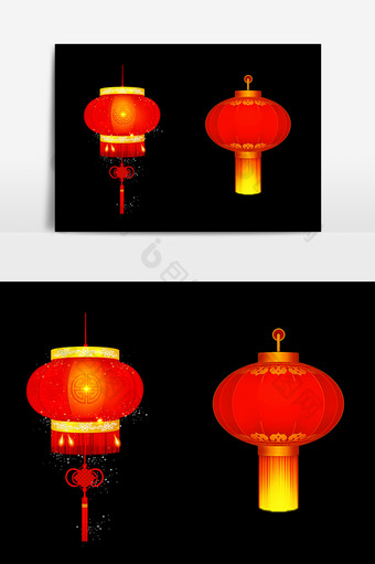 红色灯笼元素设计图片