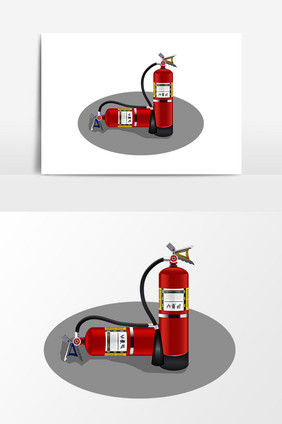 手绘灭火器设计元素