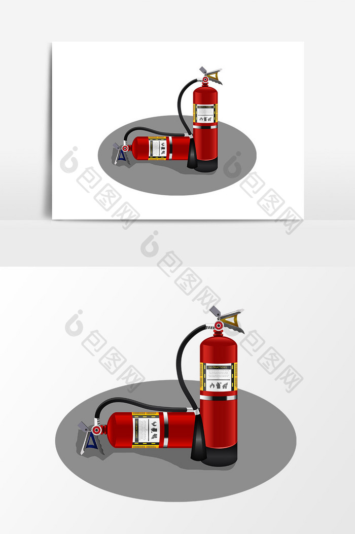 手绘灭火器设计元素