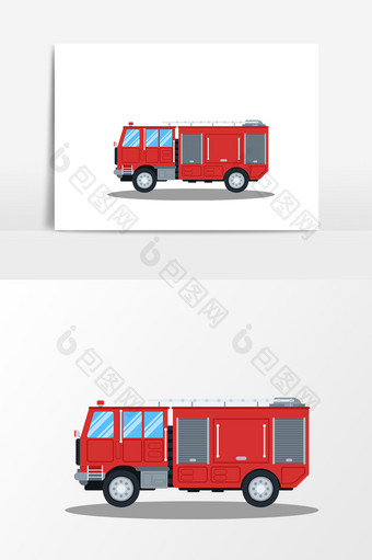 消防车元素设计卡通图片