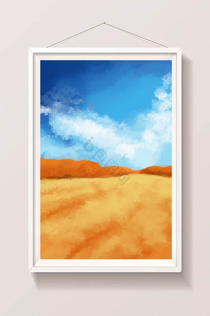 沙漠风光插画图片