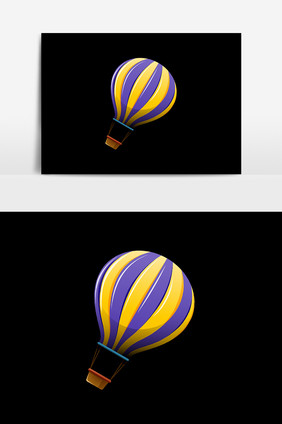 手绘热气球设计元素