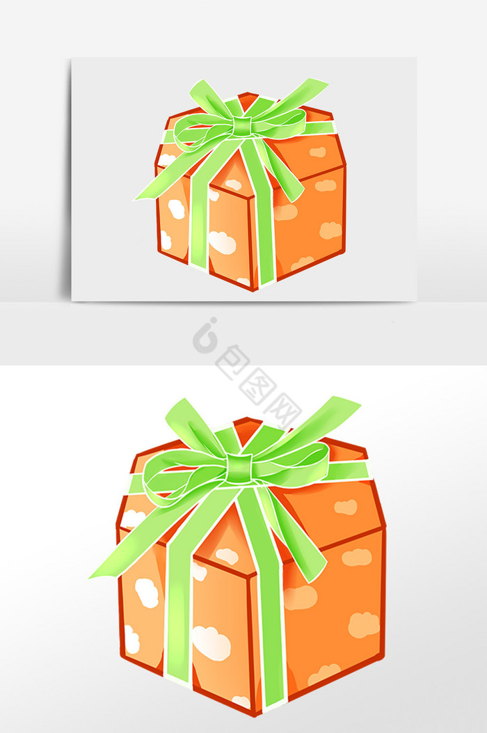 浪漫六边形彩带礼物盒图片