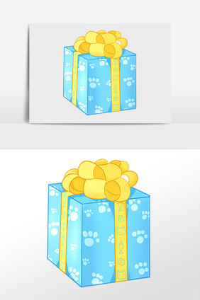 蓝色正方体礼物盒