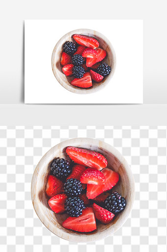新鲜进口蓝莓草莓水果素材图片