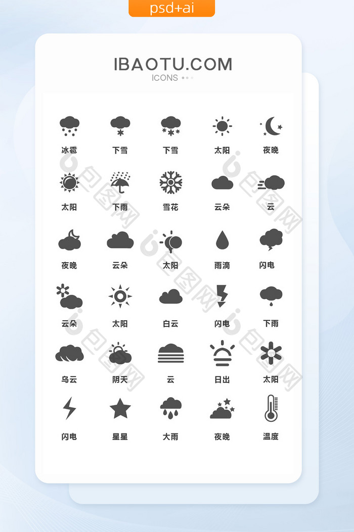 简约灰色天气矢量图标