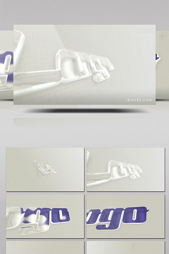 模拟真实透明玻璃质感的标志演绎AE模板图片
