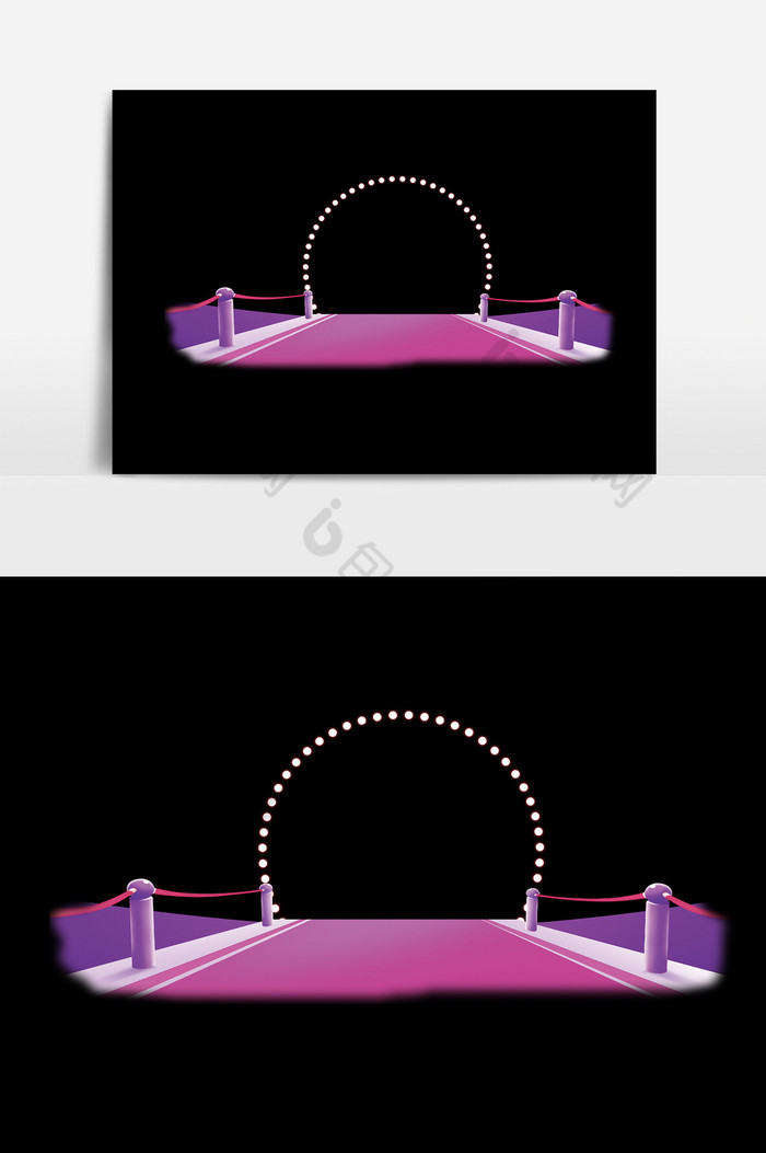 梦幻艺术彩灯拱形门舞台PSD图片图片