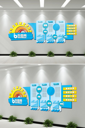 学校太阳花照片墙办公形象墙企业文化墙