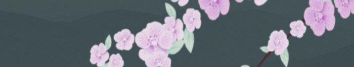 新中式创意水墨桃花背景墙装饰定制