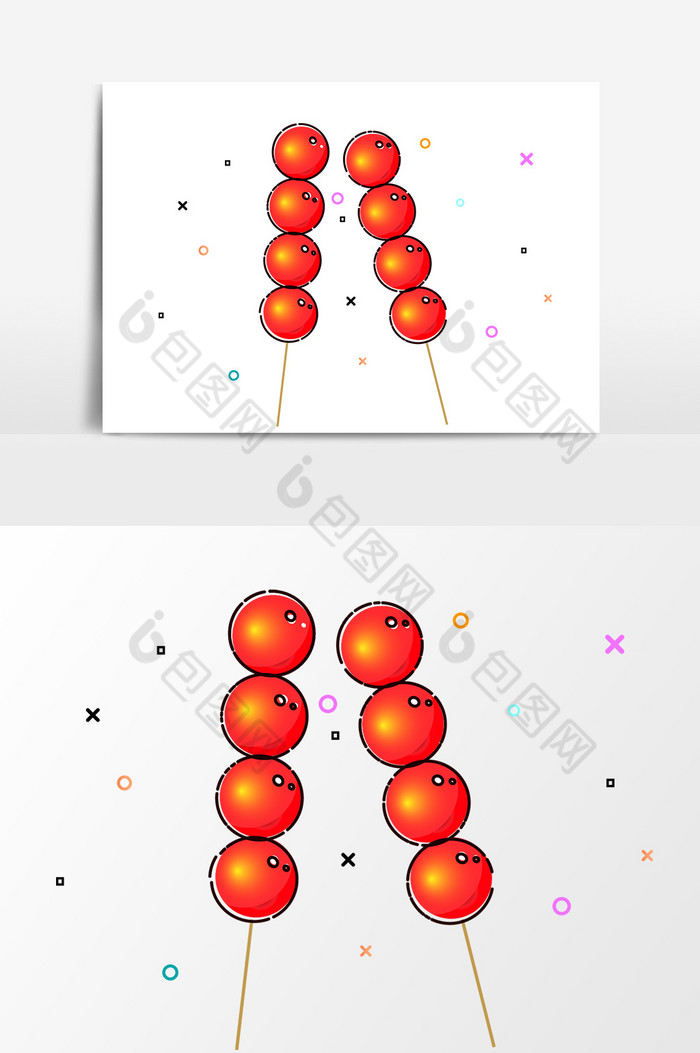 水果冰糖葫芦元素图片