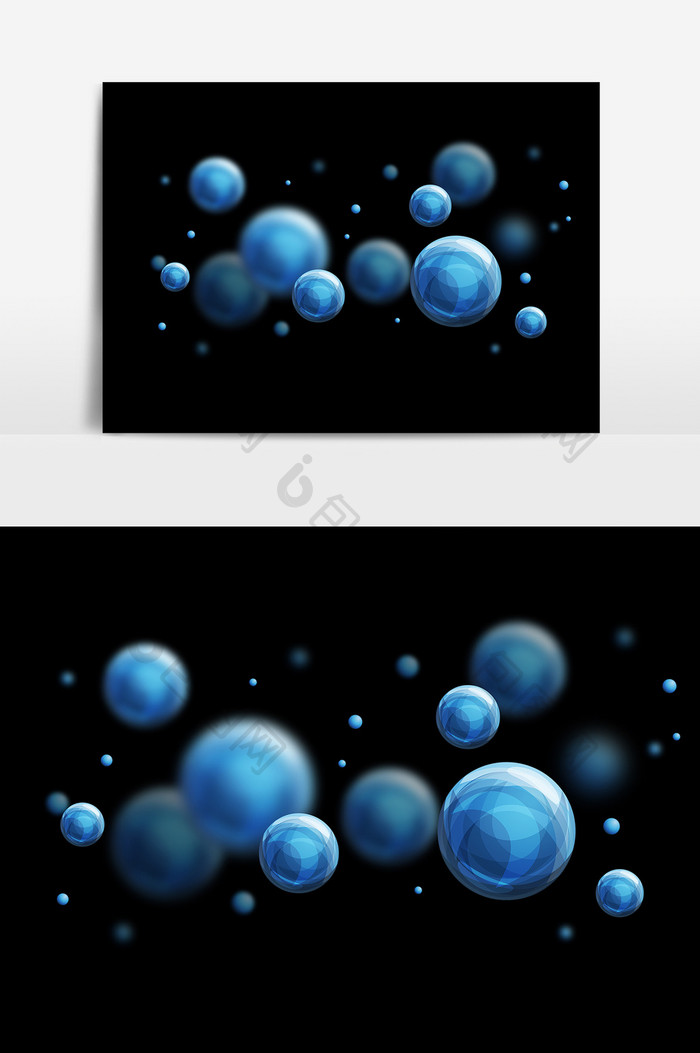 蓝色分子球PSD元素