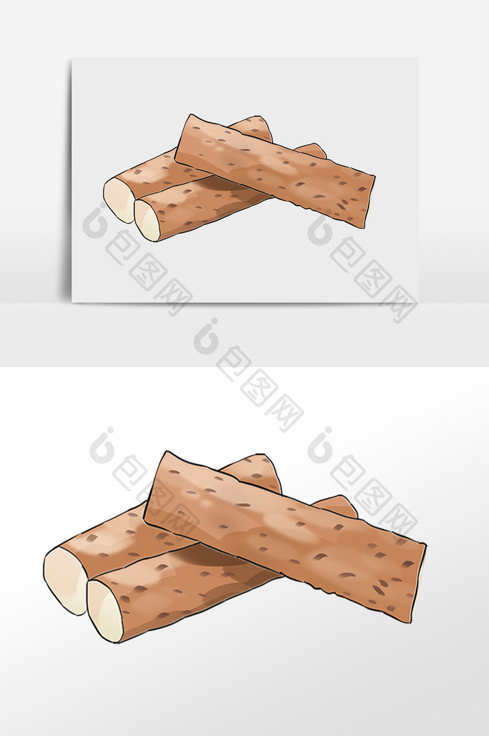 卡通手绘山药插画