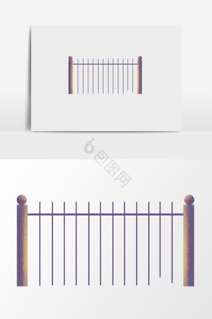 栏杆插画图片