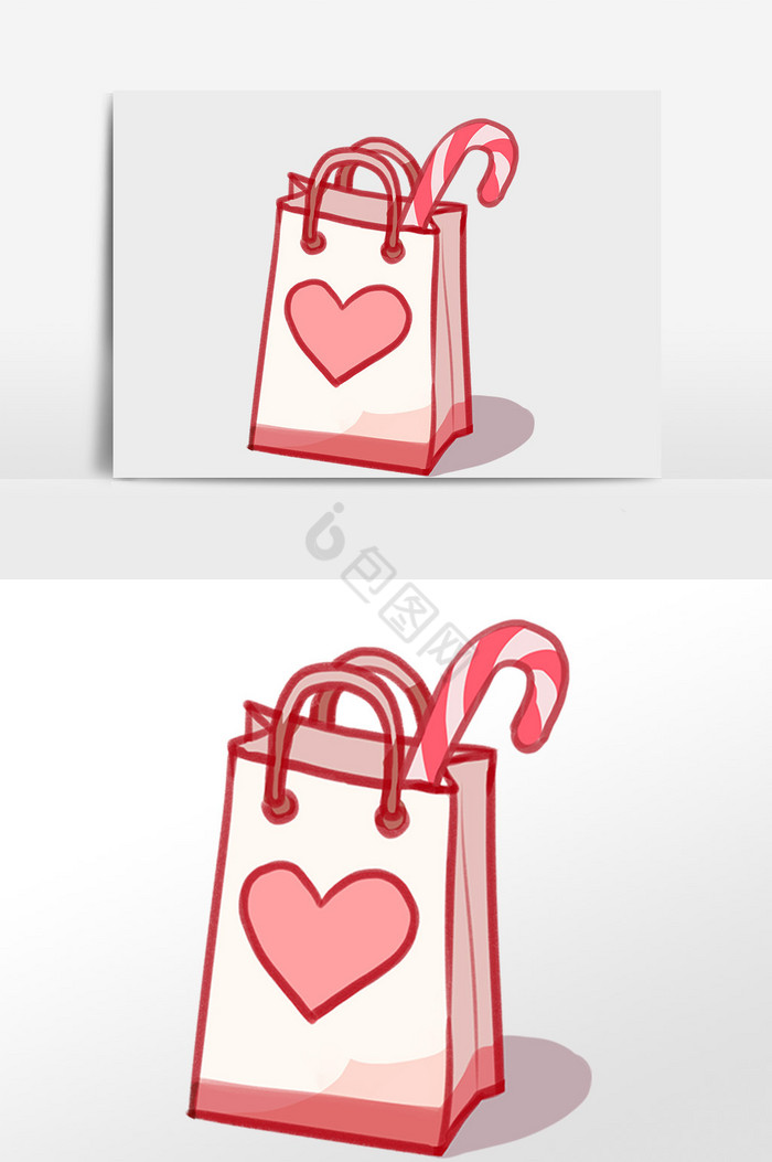心形纸袋礼品盒图片