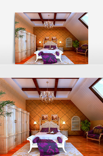 欧式奢华家装卧室设计效果图图片
