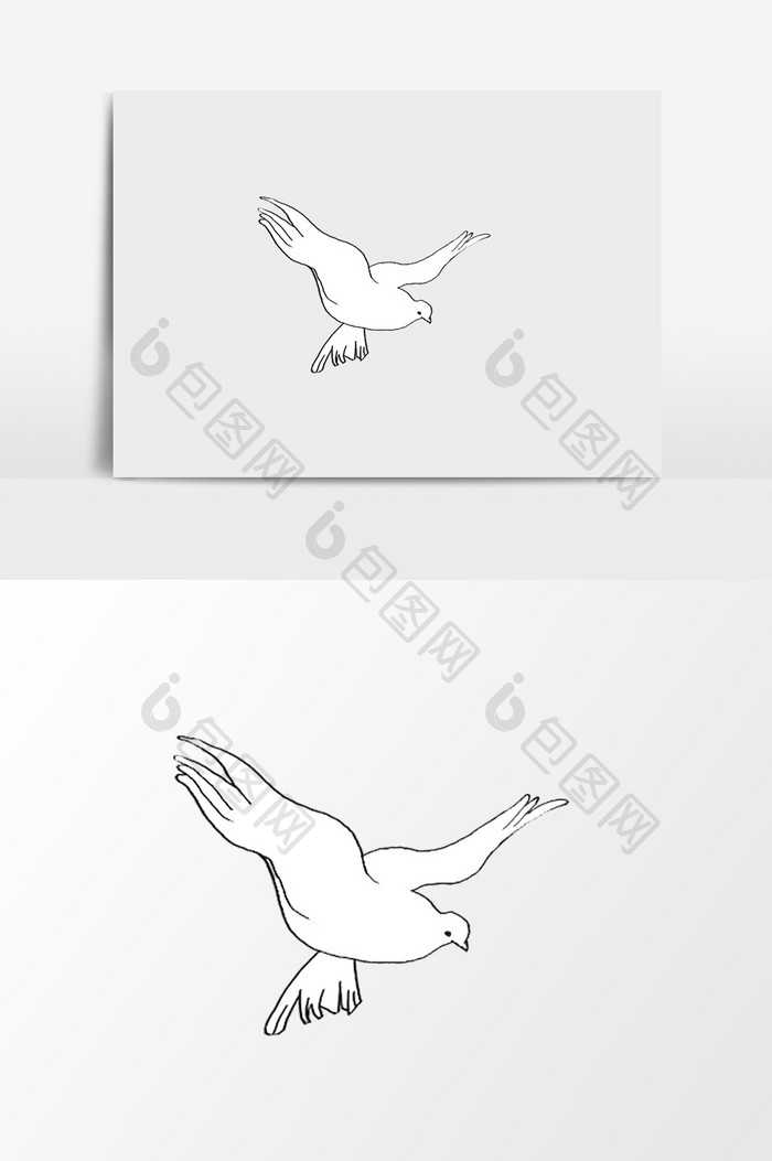 白色鸽子插画挂画