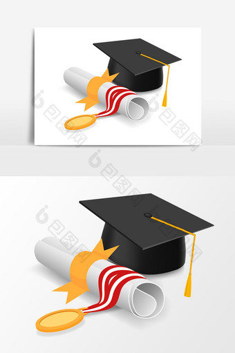 毕业季帽子设计元素图片