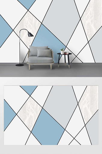现代北欧简约几何分割背景墙图片下载