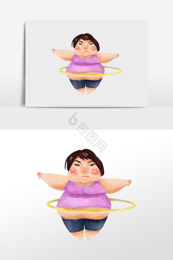 转呼啦圈运动减肥的胖女孩图片