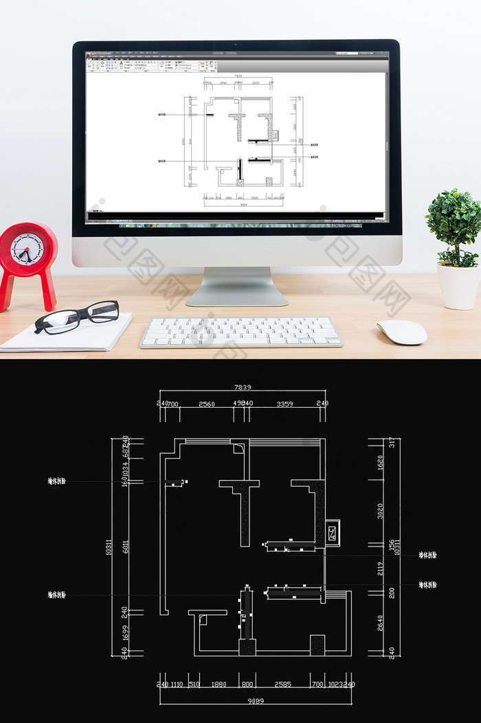 建筑墙体CAD拆除图