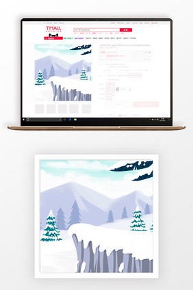 手绘冬季新品上市淘宝直通车背景