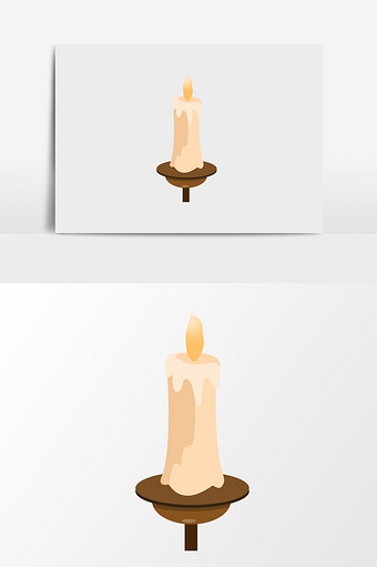 手绘燃烧中的蜡烛插画元素图片