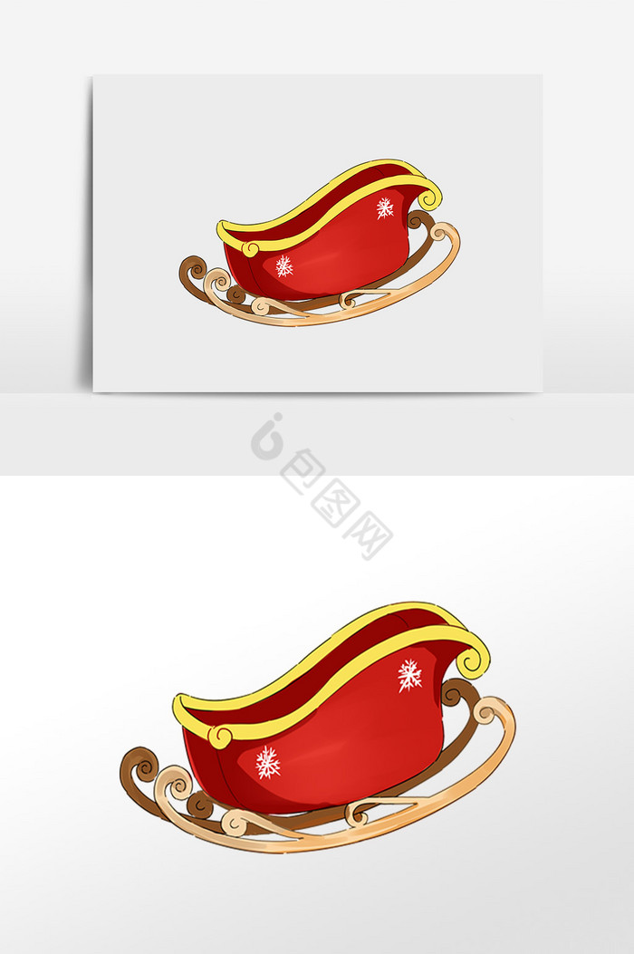 圣诞雪橇插画图片