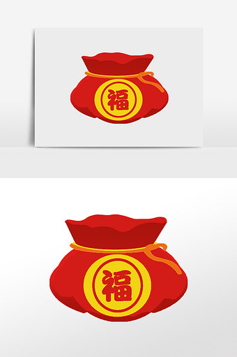 红色福字春节拜年元素图片