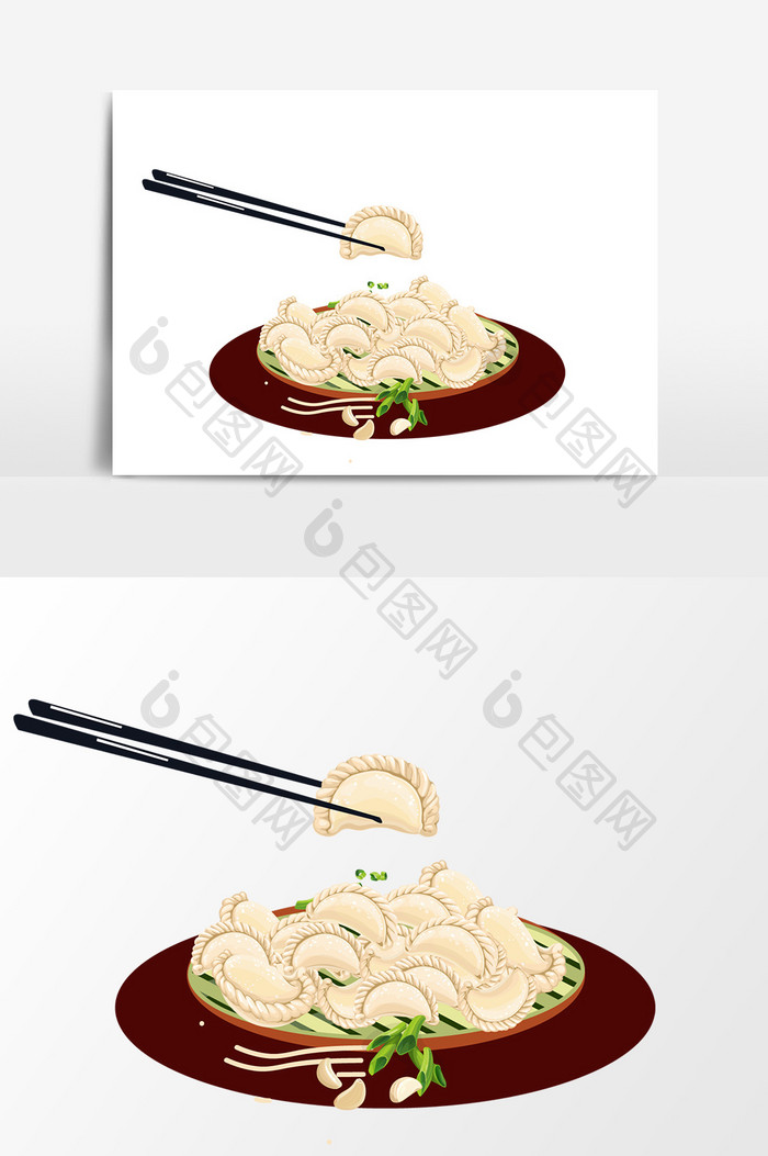 饺子设计元素手绘